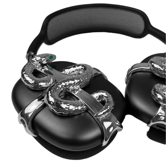 airpods cover, airpods max cover, snake, silver, gold, xtended identity
