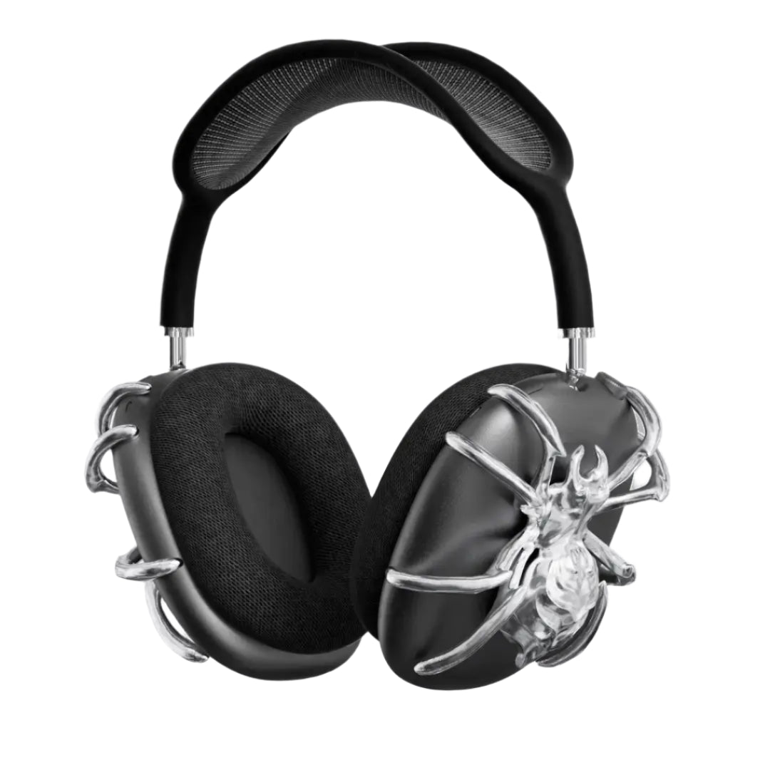 airpods cover, airpods max cover, spider, silver, xtended identity
