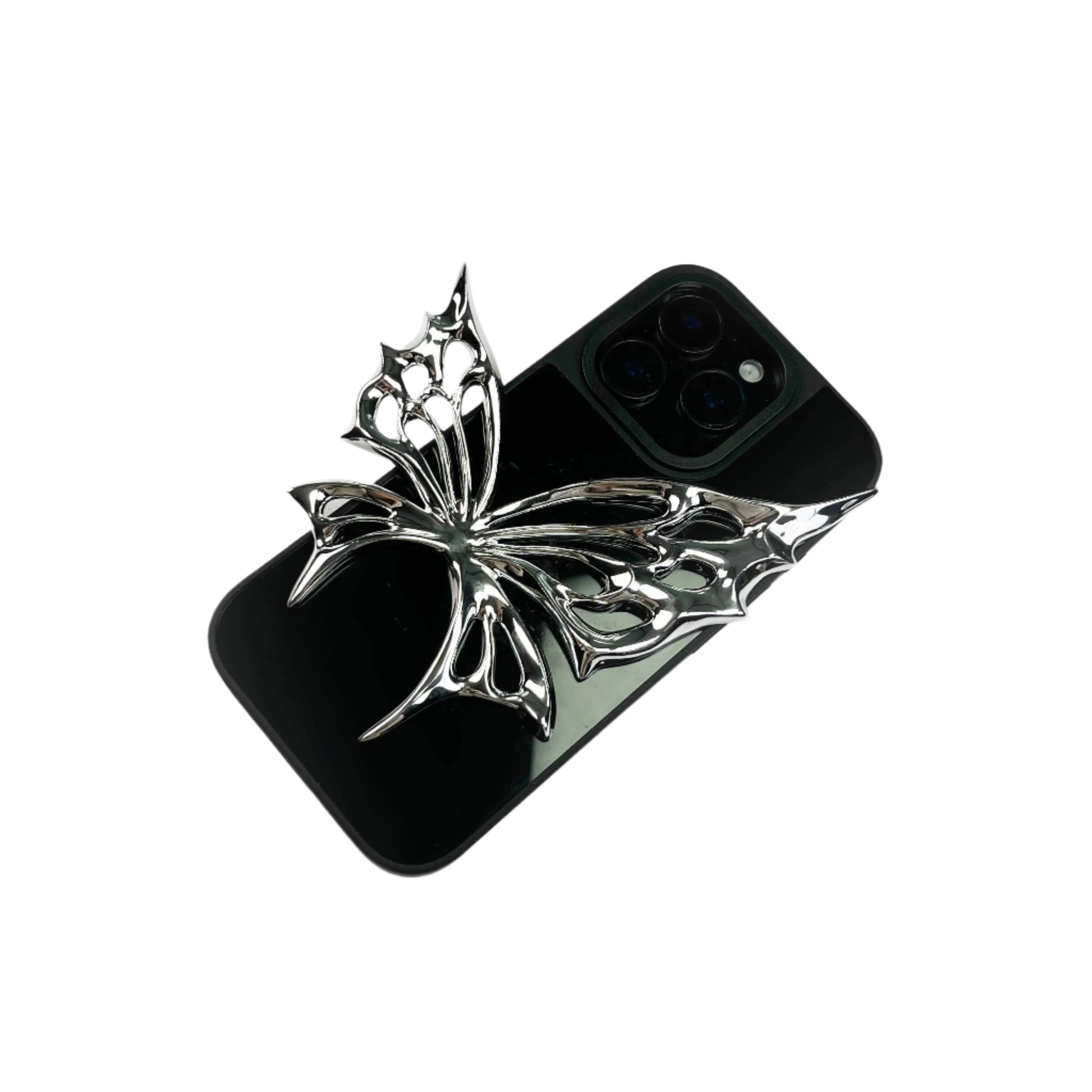 iphone case, butterfly, silver, black, xtended identity